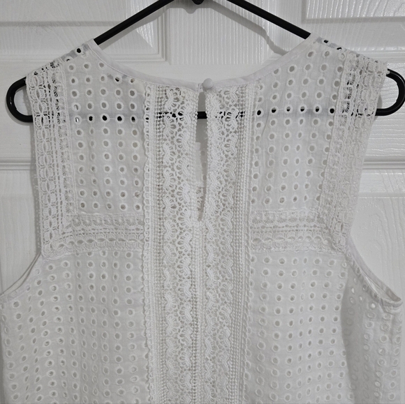NEW Laffaire Crocheted Tank Top Women's Size Large White Cotton - Picture 5 of 15